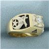 Image 3 : Masonic Scottish Rite Diamond Ring in 14k Yellow Gold