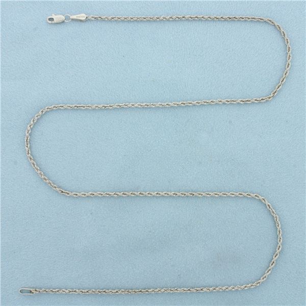 18 Inch Rope Link Chain Necklace in 10k White Gold