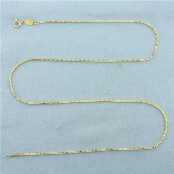 20 Inch Italian Foxtail Link Chain Necklace in 14k Yellow Gold