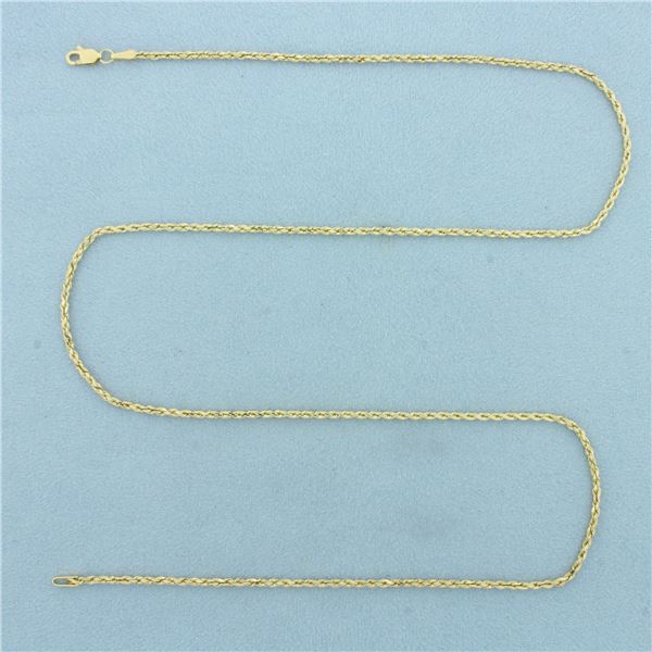 22 Inch Rope Link Chain Necklace in 14k Yellow Gold