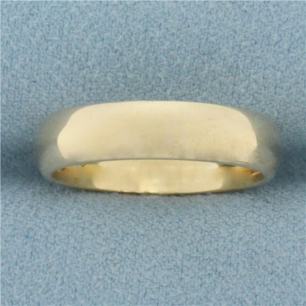 Half Dome High Polish Wedding Band Ring in 14k Yellow Gold