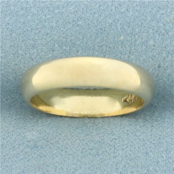Ladies Half Dome Wedding Band Ring in 14k Yellow Gold
