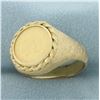 Image 2 : Mexican Dos Pesos Gold Coin Ring in 14k Yellow Gold