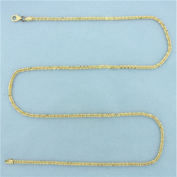 25 Inch Italian Sparkle Link Chain Necklace in 14k Yellow Gold