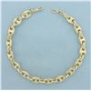 Image 1 : Puffy Anchor Mariner Link Bracelet in 14k Yellow Gold