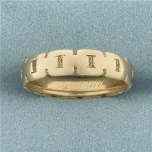 Antique Engraved Band Ring in 14k Yellow Gold