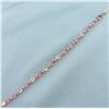 Image 1 : Pink Topaz And Diamond Bracelet in 10K Yellow Gold