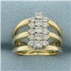 Image 1 : Diamond Tripple Band Stacking Ring in 14k Yellow Gold
