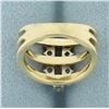 Image 4 : Diamond Tripple Band Stacking Ring in 14k Yellow Gold