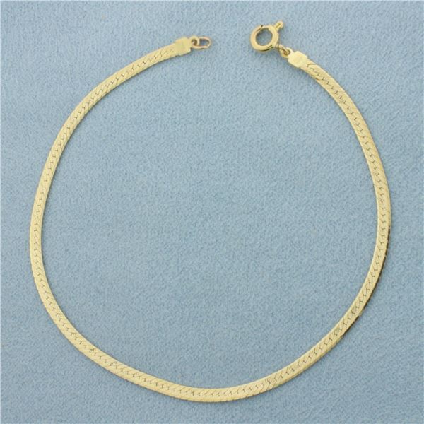 Italian Herringbone Bracelet in 14k Yellow Gold