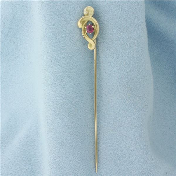 Ruby Stick Pin in 10k Yellow Gold