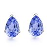 Image 1 : 5x7 Pear Lab Tanzanite Earrings in Sterling Silver