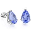 Image 2 : 5x7 Pear Lab Tanzanite Earrings in Sterling Silver