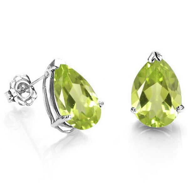 6x4MM Pear Cut Peridot .9CTW Stud Earrings in Sterling Silver