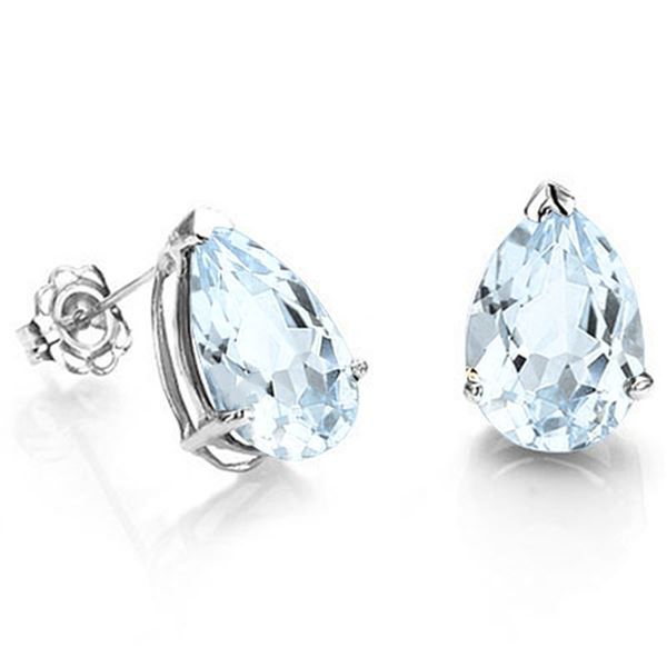 6x4MM Pear Cut Aquamarine .85CTW Stud Earrings in Sterling Silver