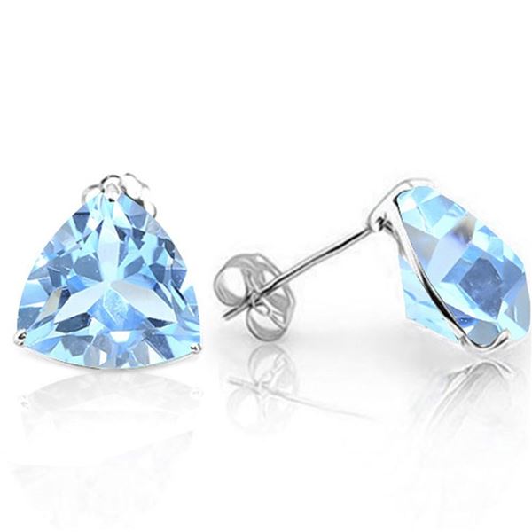 6MM Trillion Cut Sky Blue Topaz 2CTW Stud Earrings in Sterling Silver