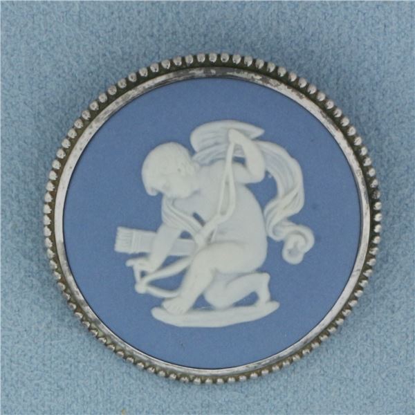 Wedgewood Signed Cameo Brooch Pin in Sterling Silver