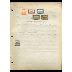 1919 Hungary Hand Made Stamp Collection Album Page  6 Pieces (STM-0068)