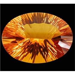 38.55ct Astonishing Yellow Citrine Oval Concave Laser Cut (GEM-23627)