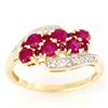 Image 1 : 1.20Ct Natural Ruby & 12 Diamond 9K Gold Ring (JEW-9078X)