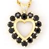 1.41Ct Black Sapphire & Diamond 9K Gold Pendant (JEW-9036X)