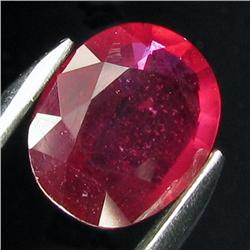 3.4ct Oval Blood Red Ruby Madagas. Appraised $8k (GEM-18677)