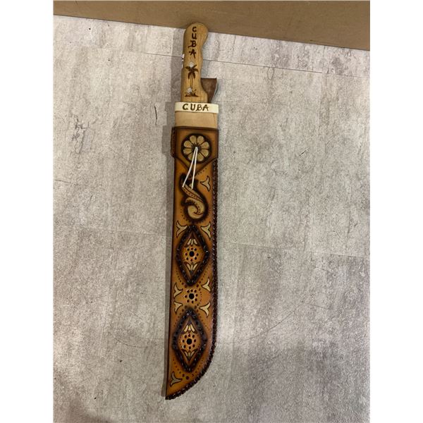 Cuba Themed Machete With Cuba Themed Sheathe