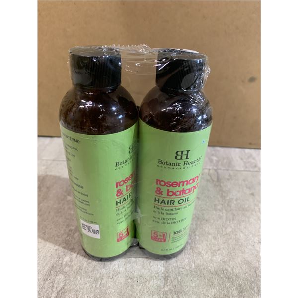 Lot Of 2 Botanic Hearth Rosemary & Batana Hair Oil Bottles - 198mL Each
