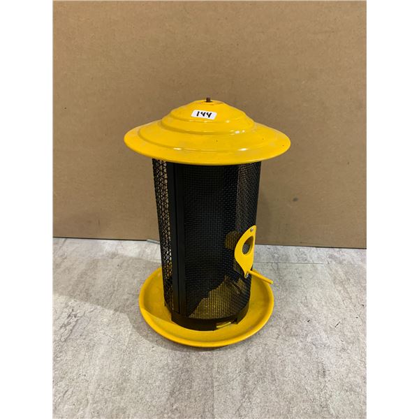 Yellow Metal Mesh Finch & Thistle Seed Bird Feeder