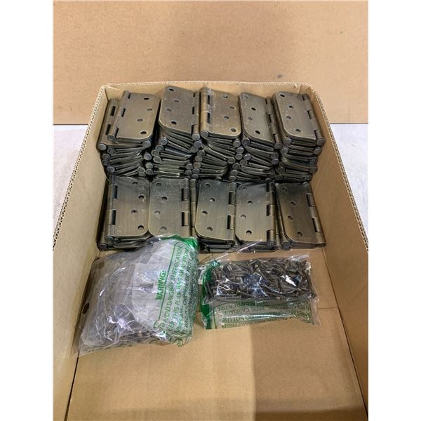 Large Lot Of Rounded Corner Door Hinges