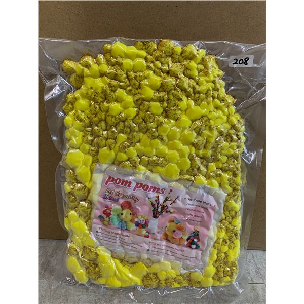 Yellow Craft Pom Poms