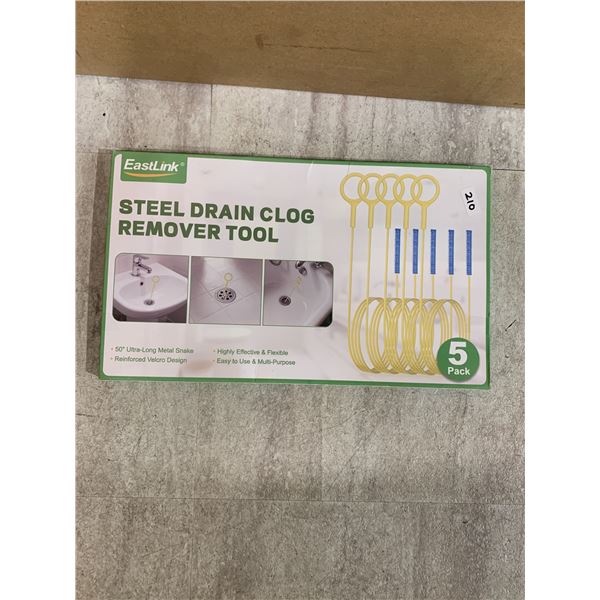 Eastlink Steel Drain Clog Remover Tool - 5 Pack