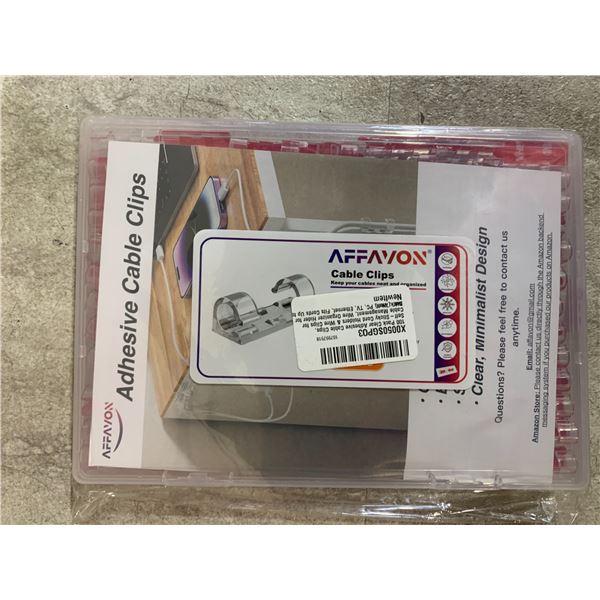 100 PCS - Affavon Clear Adhesive Cable Clips