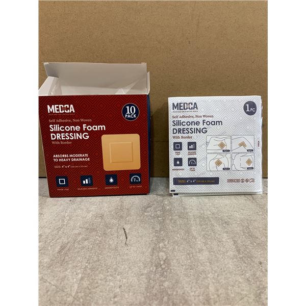 MEDCA Self Adhesive Non Woven Silicone Foam Dressing Bandages - 10 Pack