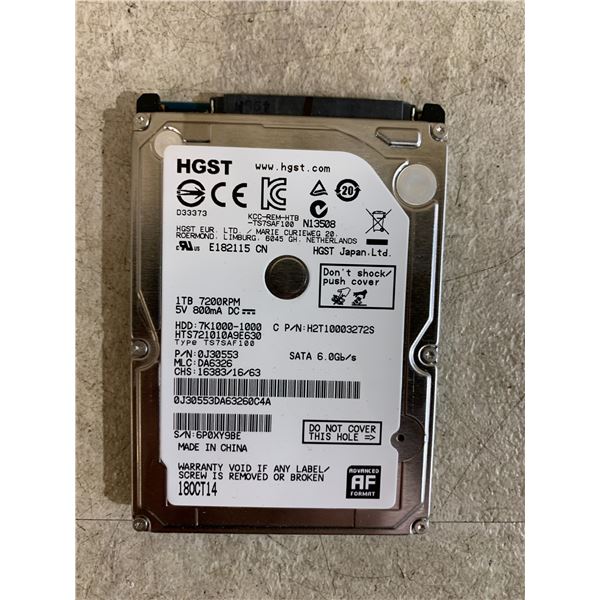 HGST Travelstar 7K1000 1TB 2.5in Internal Hard Drive