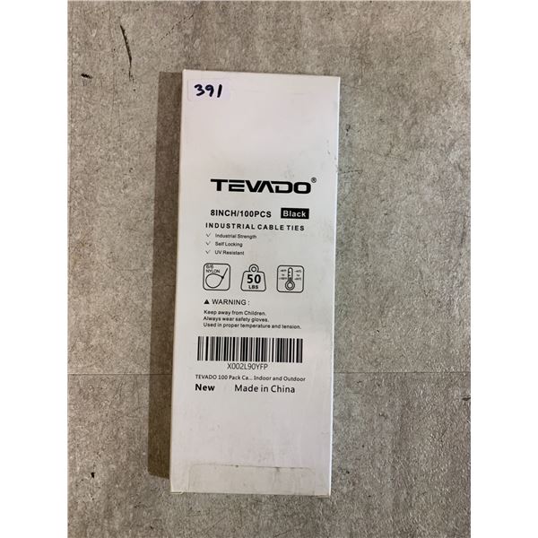TEVADO 8in 100 PCS Black Industrial Cable Ties
