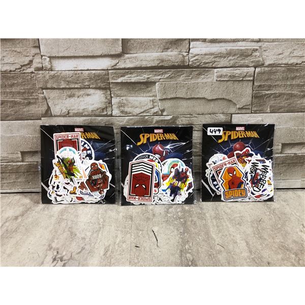 Lot Of 3 Spiderman Sticker Assortments