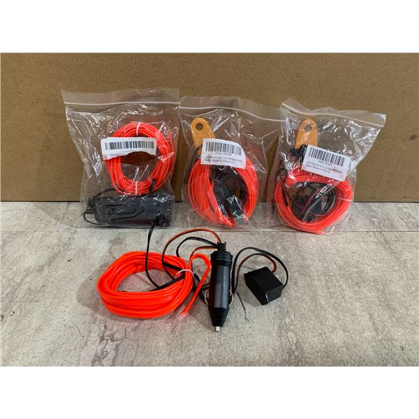 Lot Of 4 - Car LED Strip Lights - RED