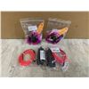 Image 1 : Lot Of 4 - Car LED Strip Lights - RED & PURPLE