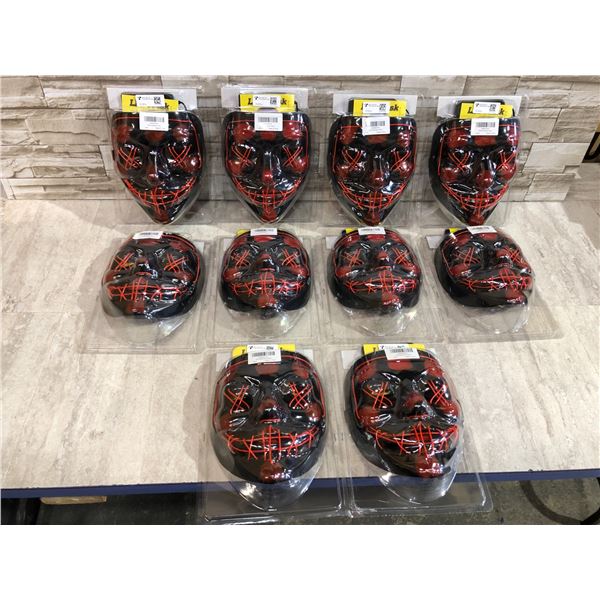 Lot Of 10 Halloween LED Purge Masks