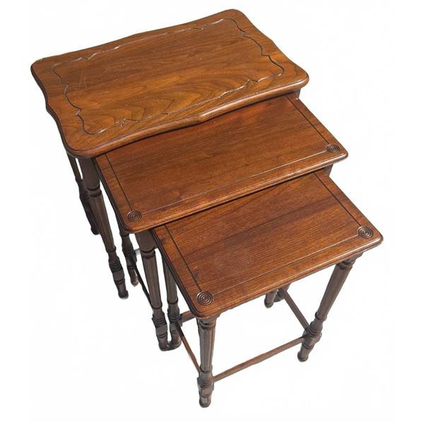 Three Wood Nesting Tables