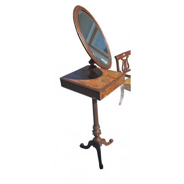 Wooden Vanity Shaving Stand with Mirror
