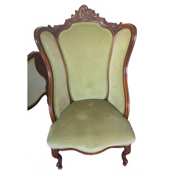 Victorian ladies Upholstered Wood Frame Wingback Chair