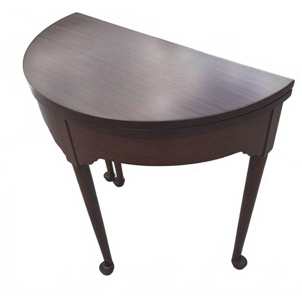 Mahogany Flip-Top Demilune Card Table