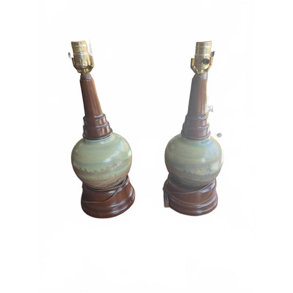 Ceramic and Wooden Table Lamps