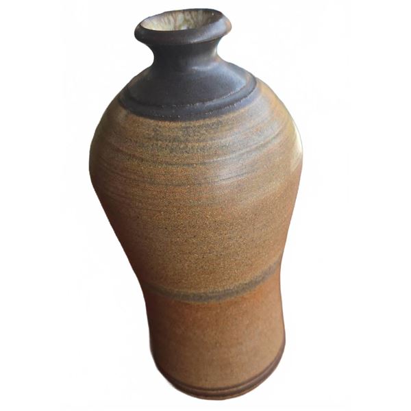 Stoneware Vase Signed Green