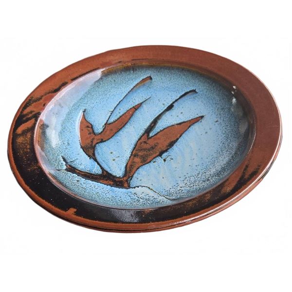 Handmade Studio Pottery Plate, 13 Inch