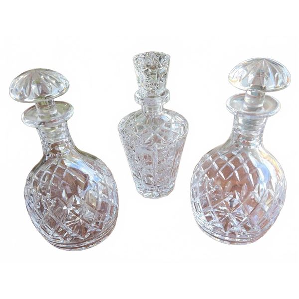 Three Cut Crystal Decanters