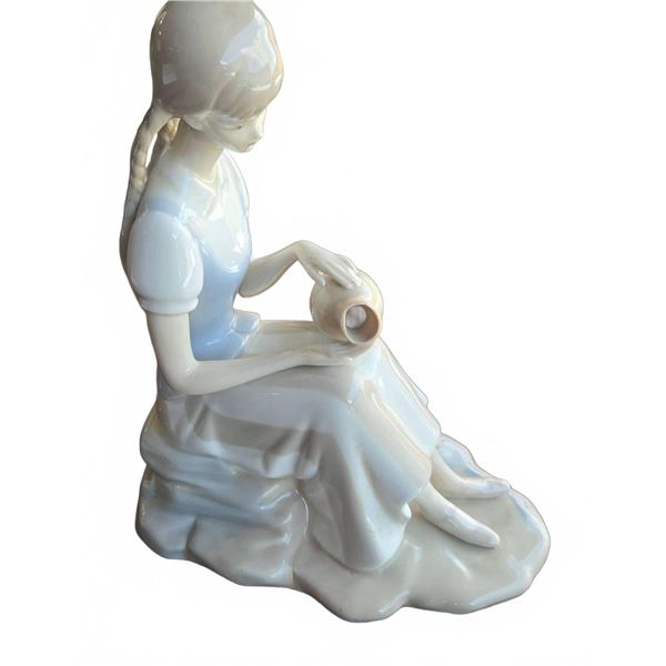 Forceval Porcelain Girl with Jug Figure