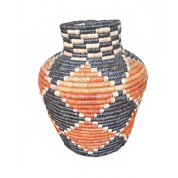 Handwoven Basket Vase, 13 x 11 Inches